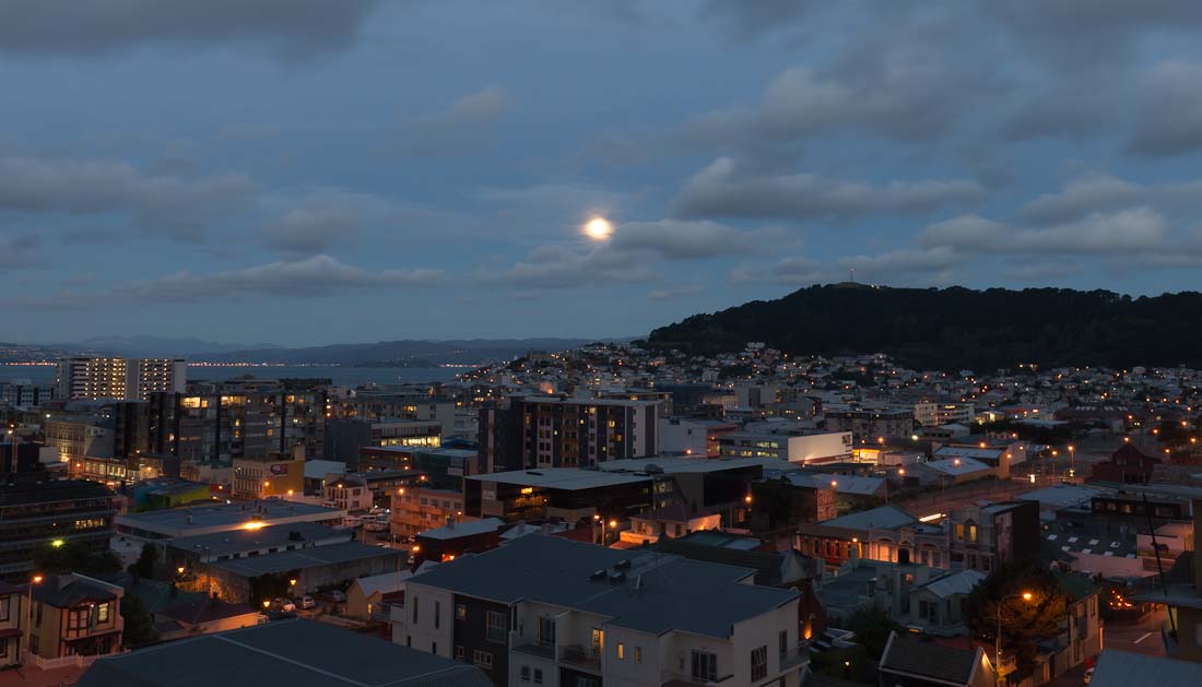 Wellington v noci, Nový Zéland