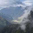 Cascade Saddle, pohled do údolí Matukituki, Nový Zéland | fotografie