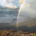 Rainbow over Lake Manapouri, Kepler Mts, New Zealand | photography