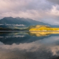 Svítání, jezero Manapouri, Fiordland, Nový Zéland | fotografie