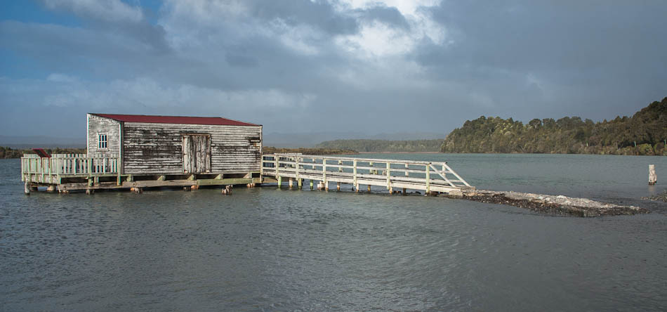 Okarito Wharf and Boat Shed, West Coast, New Zealand