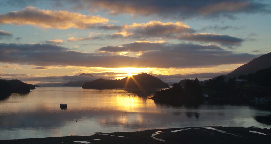 Sunrise over Elaine Bay, Marlborough, New Zealand